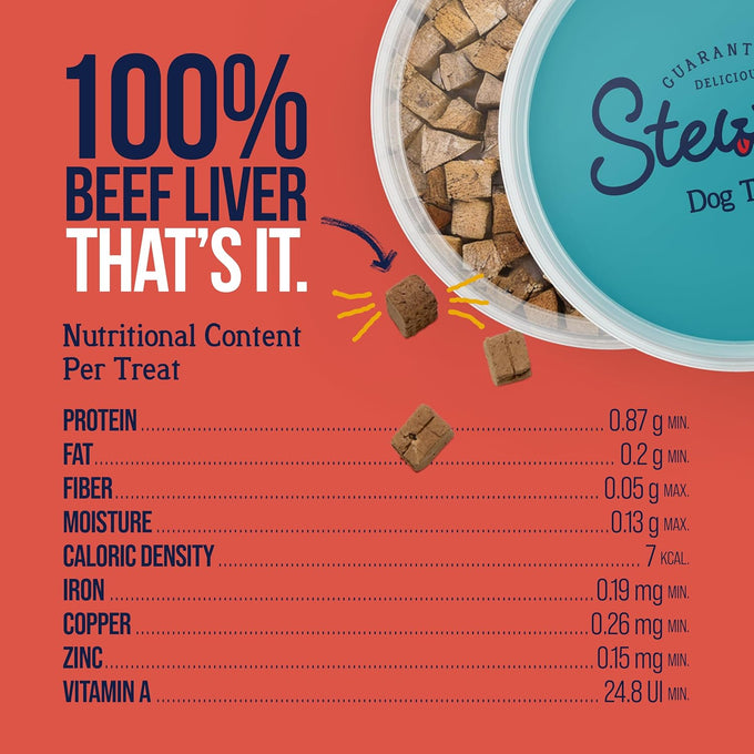 stewart 100% beef liver dog treats 4 oz tub freeze dried raw single ingredient grain free training treats or meal topper