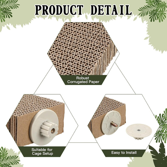 Skyygemm 2-piece bird perch for macaws, parakeets, conures, budgies, finches, and cockatiels with robust corrugated paper