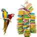 Myfamirea parrot toys for medium birds, natural wooden chew toys for African Greys, cockatoos, and macaws