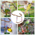 Grape Wood Bird Swing Toy for Small to Medium Sized Birds, U Shape Hangable with Chains, Natural Perch for Budgerigars, Parakeets