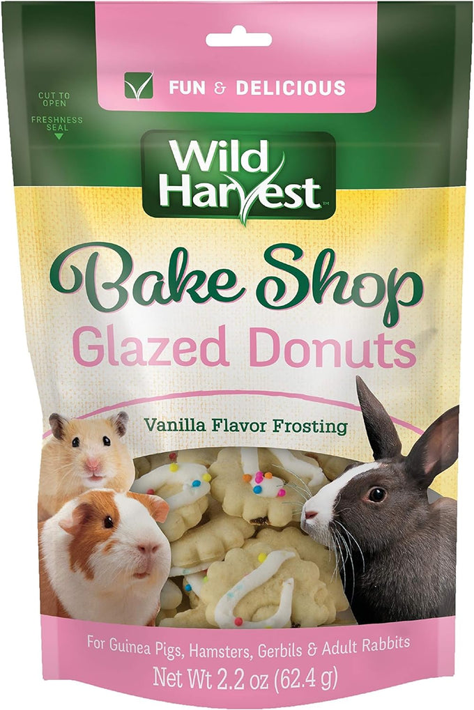 Wild Harvest Glazed Donuts Treats for Small Pets, 2.2 Ounce, Pack of 1, Healthy Chewing Instinct for Guinea Pigs, Hamsters, Gerbils, Rabbits