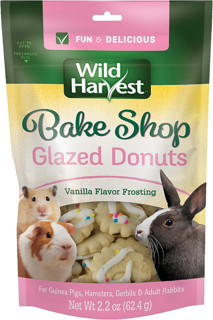 Wild Harvest Glazed Donuts Treats for Small Pets, 2.2 Ounce, Pack of 1, Healthy Chewing Instinct for Guinea Pigs, Hamsters, Gerbils, Rabbits