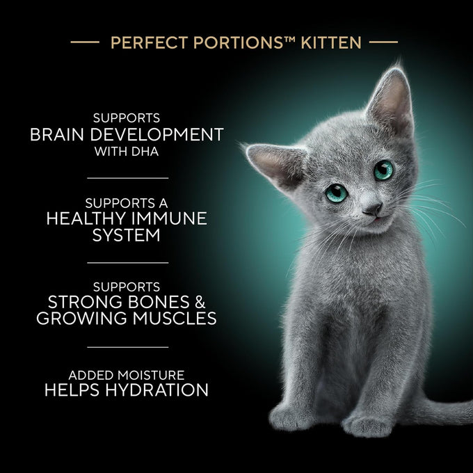 sheba perfect portions kitten wet cat food, 2.6 oz twin-pack trays, 24 count, 48 servings