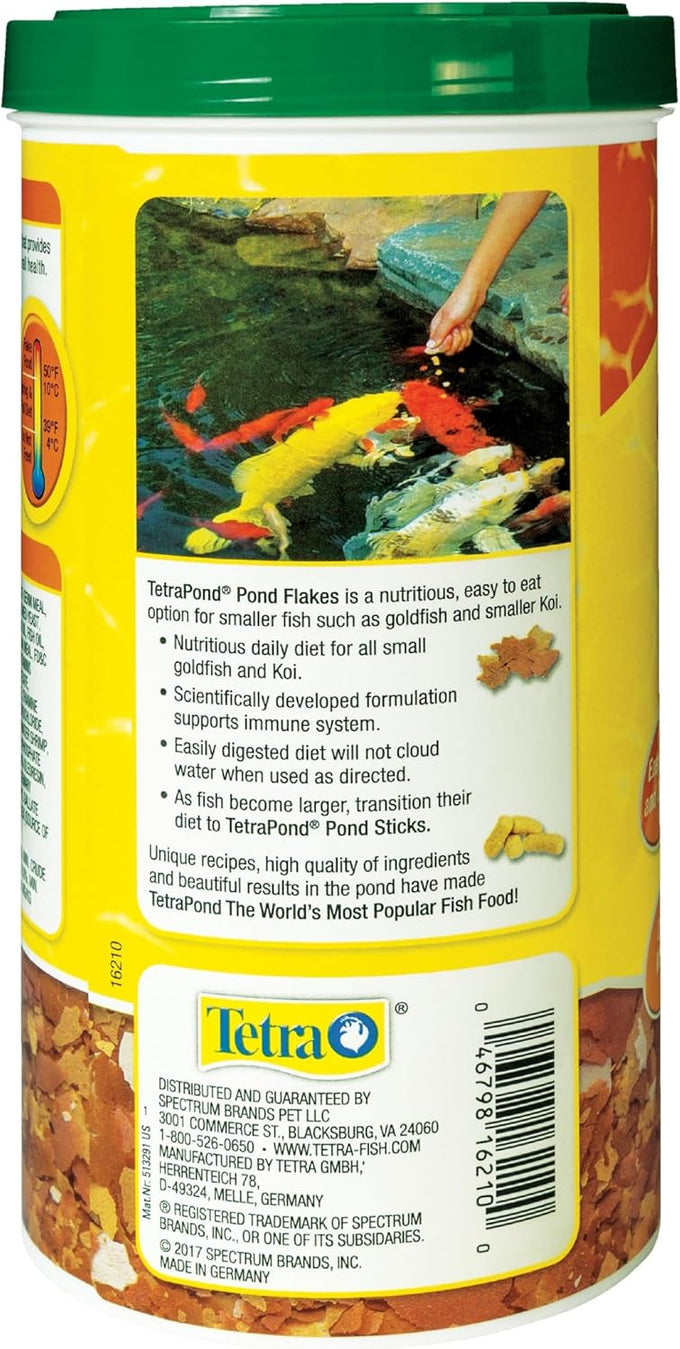 TetraPond Pond Flakes - Complete Nutrition for Smaller Outdoor Goldfish and Koi Fish - 6.35 Ounces