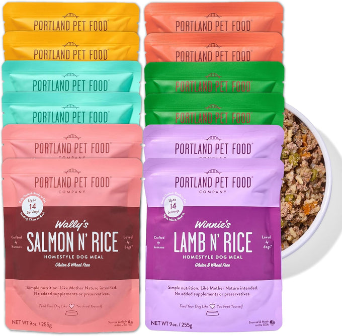 Portland Pet Food Fresh Dog Food Pouches - Gluten-Free Meal Toppers
