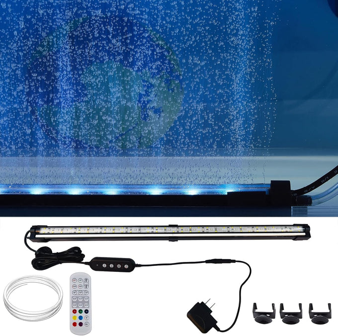 Carefree 24/7 Mode Submersible LED Aquarium Light with Full Spectrum CRI 82~85, Nanometer Materials, and Air Stone