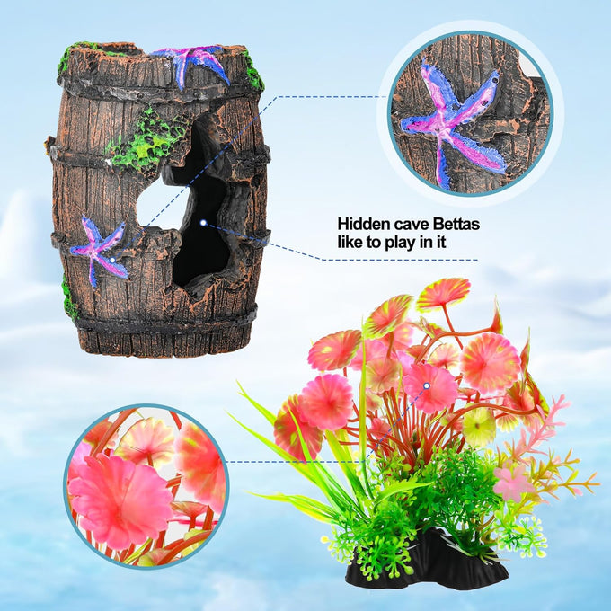 cousduobe starfish barrel aquarium plants betta fish tank decorations 1pc 8pcs 2.8in 4in
