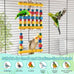 dbness parrot chew swing toy with perches hang colorful wood block accessories for small medium parrots