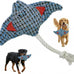 Stingray rope plush dog toy, soft durable cotton, for chewers, tug of war, all dog breeds