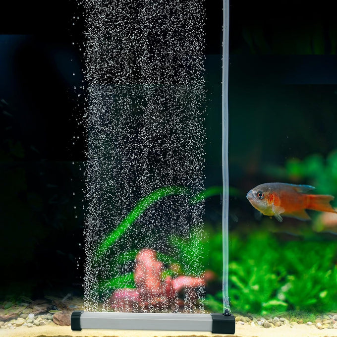 hygger 16.9 inch aquarium bubble strip, nano air bubble curtain wall aquarium decorations self-sinking for freshwater saltwater