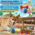 Interactive Self-Rolling Dog Toy Play Set for Puppies & Small-Medium Dogs - Includes Smart Ball, Rubber Bone & Plush Dinosaur