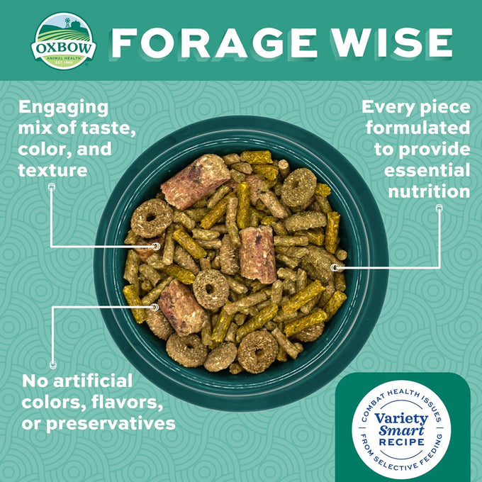 Timothy hay-based Oxbow Forage Wise Adult Rabbit Food, 4 lb bag, complete nutrition, made in USA