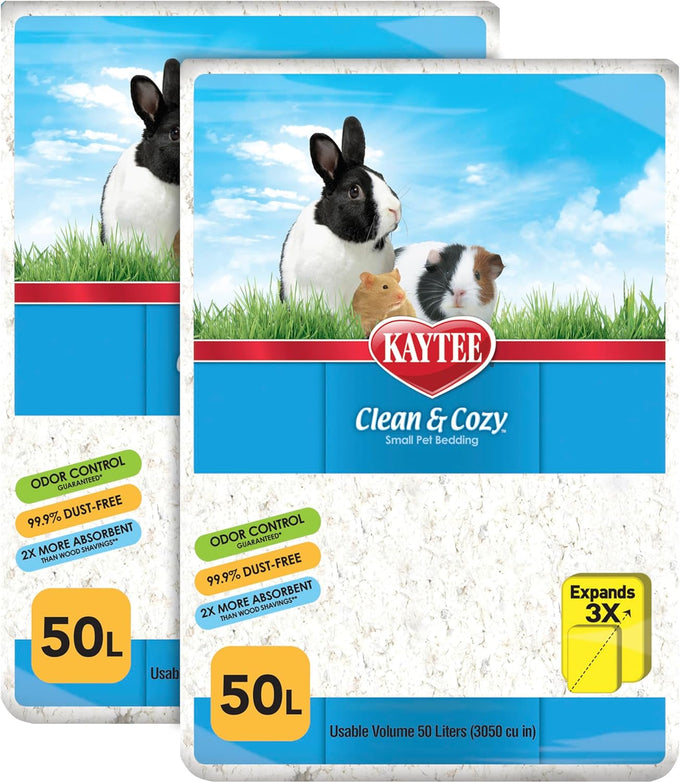 Kaytee Clean & Cozy White Paper Bedding for Small Animals, 49.2 Liters, Fragrance-Free, Dust-Free