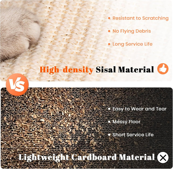 Lmugoos Cat Scratcher Natural Sisal Scratching Pad with Ball Track Spring Ball for Kitten Exercise Toy