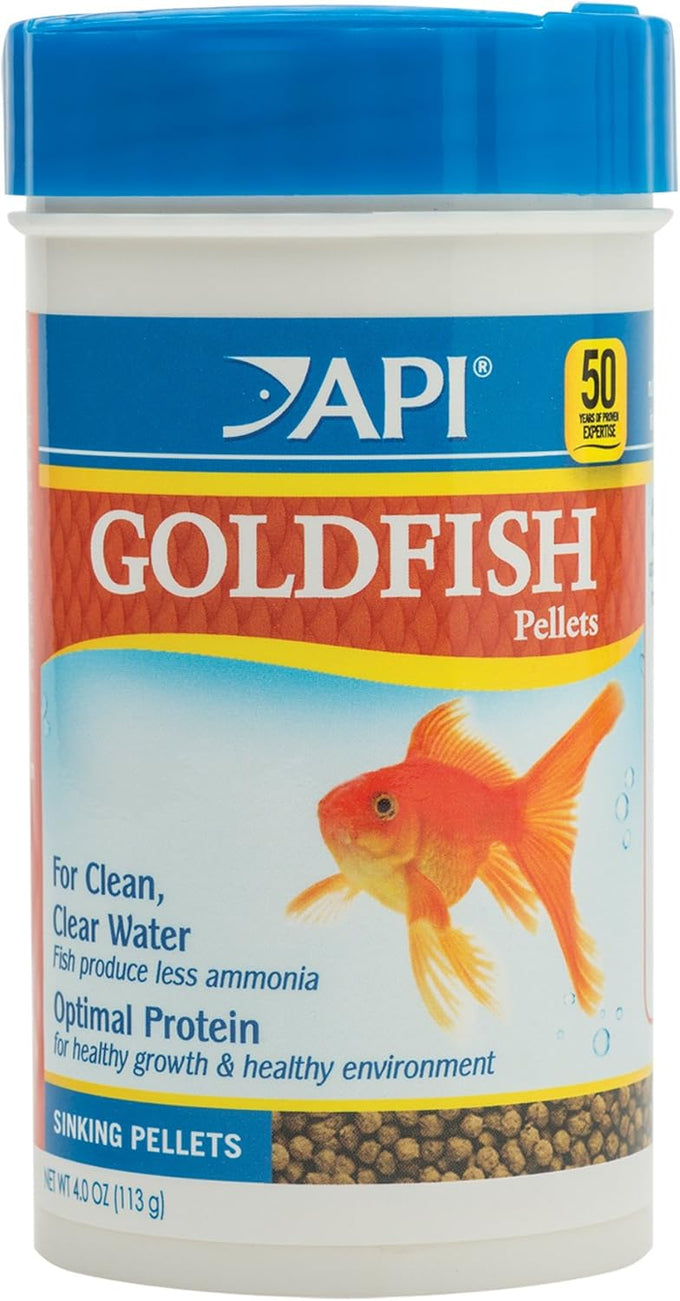 api goldfish pellets fish food 7-ounce container for healthy digestion and clear water