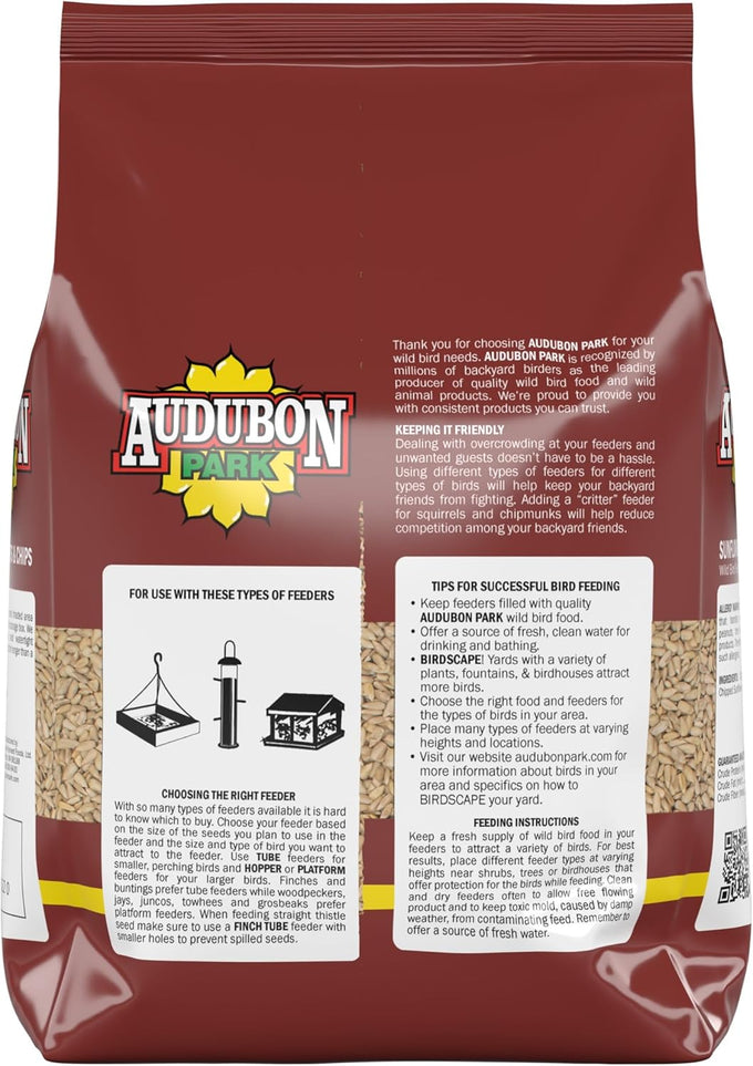 Audubon Park 5-Pound Bag Sunflower Hearts & Chips Wild Bird Food Attracts Finches and More No Mess Sunflower Seeds for Birds
