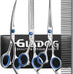 GLADOG Professional 5 in 1 Dog Grooming Scissors Set with Rounded Tips, Sharp and Heavy-duty Pet Grooming Shears for Cats