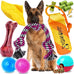 Zeaxuie 12 Pack Dog Chew Toys for Aggressive Chewers,Includes Dog Rope Toy, Squeaky Toys & Indestructible Chew Bone for Medium,Large & X-Large Breeds Dogs