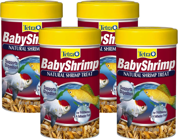 Tetra BabyShrimp 0.35 ounce, Natural Shrimp Treat for Freshwater and Saltwater Aquarium Fish, Digestive Aid and Color Enhancer