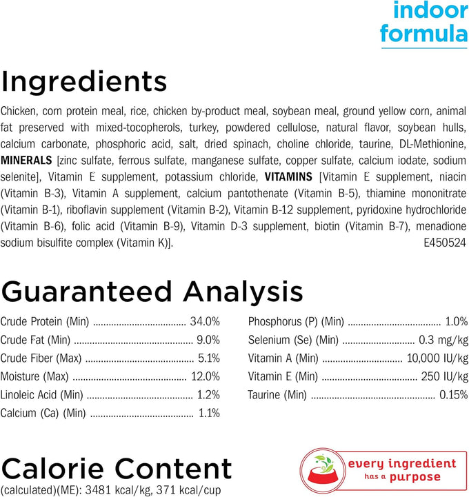 Purina Naturals Hairball Control Indoor Cat Food - 13 lb. Bag with Turkey and Chicken