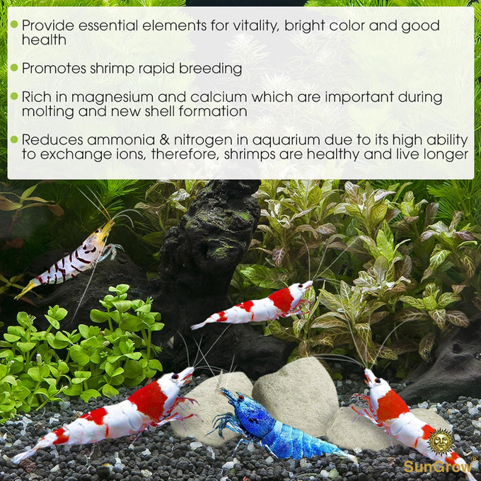 SunGrow Shrimp Rocks for Crayfish, Hermit Crab, Snails, Aquarium Decor, Crystal Red, Amano, Ghost Shrimps, Nano Tank Accessories