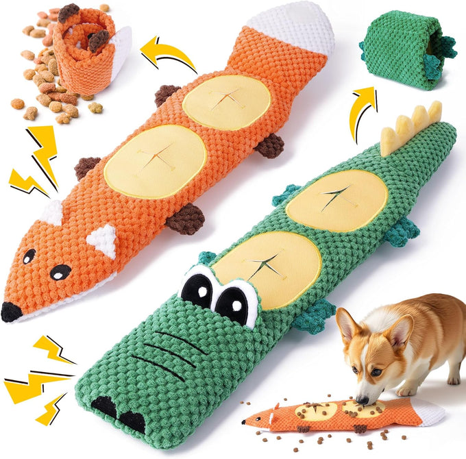 xiugoal 2-pack dog toys for aggressive chewers, small to medium breed, no stuffing, squeaky chew toy