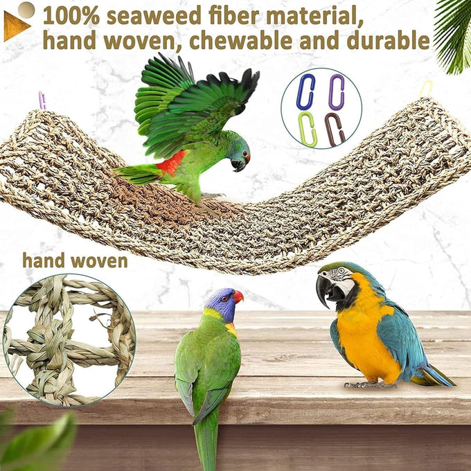 bird seagrass mat 30x7 natural grass woven hammock cage accessories for parrots and other birds