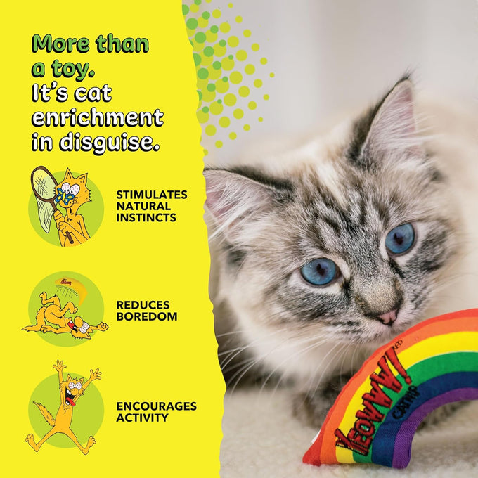 yeowww catnip toy rainbow, 100% usa-grown catnip, 100% effective