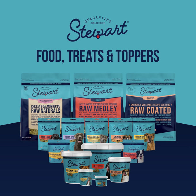 stewart 100% beef liver dog treats 4 oz tub freeze dried raw single ingredient grain free training treats or meal topper