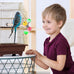 teniinet stand perch toy with rotating balls for small and medium birds including parakeets and cockatiels, 1-piece, natural wood, 7.85 inches, untreated beech