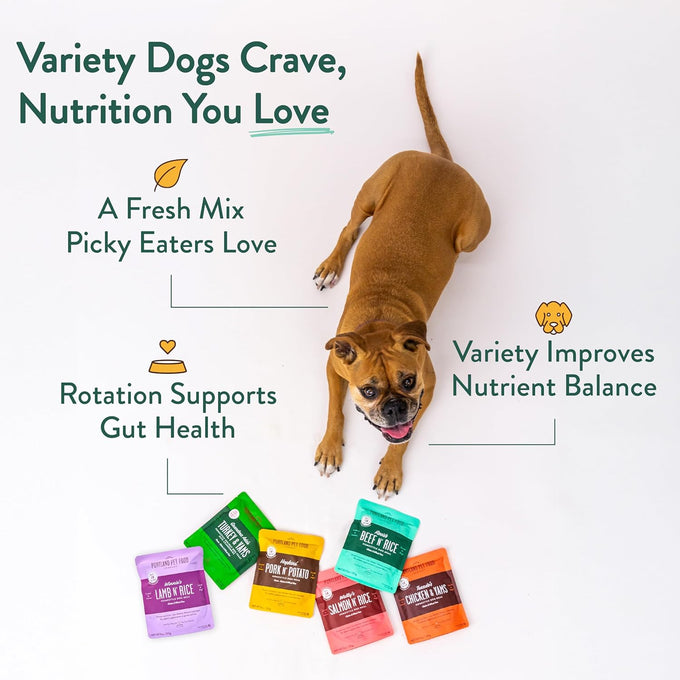 Portland Pet Food Fresh Dog Food Pouches - Gluten-Free Meal Toppers