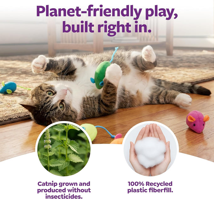 SmartyKat 15-Pack Skitter Critters Catnip Mice Plush Cat Toy Value Set with Potent Catnip