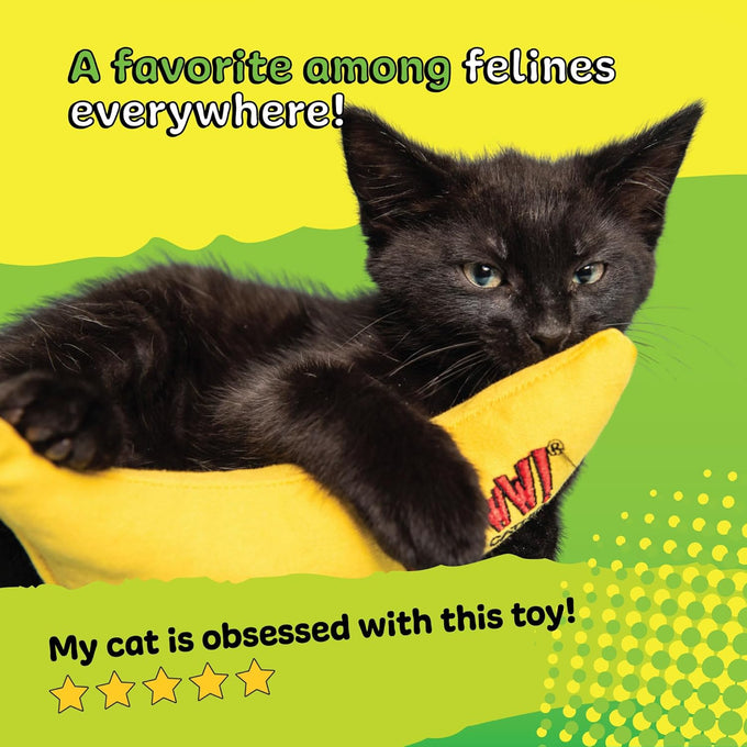 Handmade 100% Organic Yellow Yeowww! Catnip Banana Toy