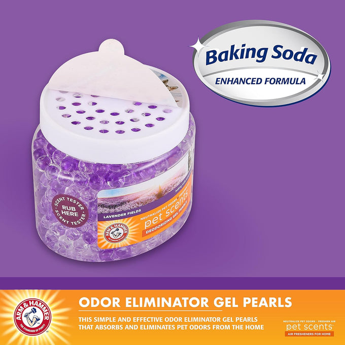 Arm & Hammer for Pets Air Care Pet Scents Deodorizing Gel Beads for Long Lasting Odor Control Lavender Fields Scent 12 oz