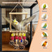 Plant-style parrot toy with sisal-wrapped perch for parakeets, cockatiels, and conures - natural pine swing