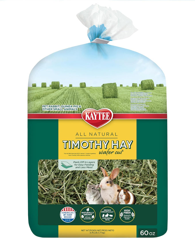 Kaytee wafer cut timothy hay for pet guinea pigs, rabbits, and other small animals, 60 ounce all natural