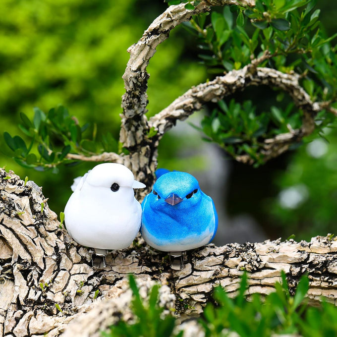 Threan 5-pcs artificial parrot bird ornaments for tree, wreath, and garden decor, assorted colors, 4.7 inches