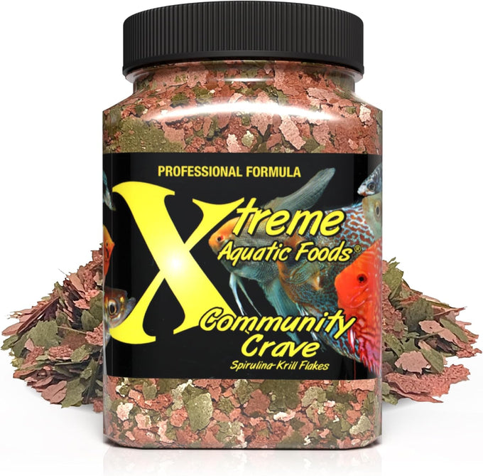 Xtreme Xtreme Community Crave Flake 3.5oz Krill Spirulina Blend for Aquarium Fish Nutrition