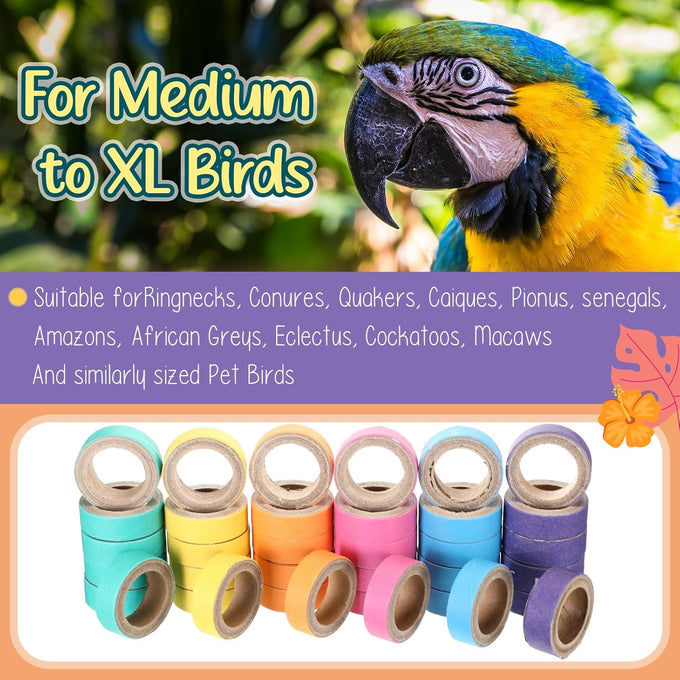 skyygemm 60 pcs durable cardboard parrot toys for medium large birds, macaw, african greys, cockatoos, eclectus senegal
