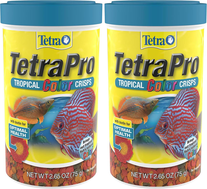 TetraPro Tropical Color Crisps fish food with natural color enhancers, 7.41 ounces