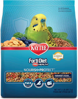 Kaytee Forti-Diet Pro Health Parakeet Food with Flaxseed, Peanuts, Blueberries, and Spinach, 2 Pounds, Comprehensive Nutrition