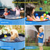 cacps foldable dog pool, 32" x 8" hard plastic non-slip kiddie pool for outdoor backyard use