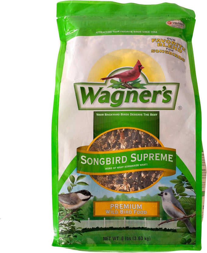 Wagner's 8-Pound Songbird Supreme Blend Wild Bird Food, USA-Made, 50% Sunflower Seeds