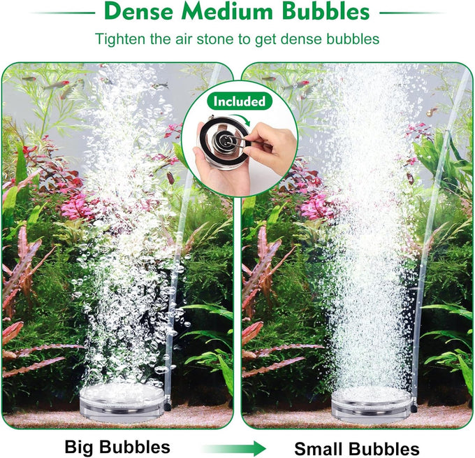 hygger transparent acrylic air stone aquarium bubbler kit with air tube ultra silent bubble stone