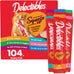 delectables squeeze up variety pack, creamy squeezable puree, grain free, no added fillers or by-products, 104 tubes
