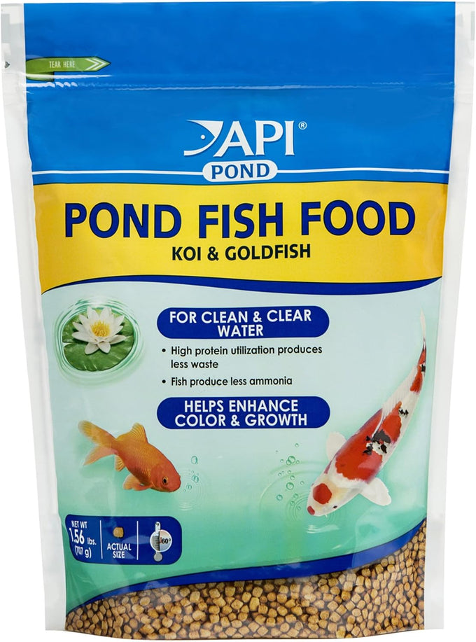 api pond fish food 2.68-pound bag, superior pellet diet for all pond fish with high protein utilization
