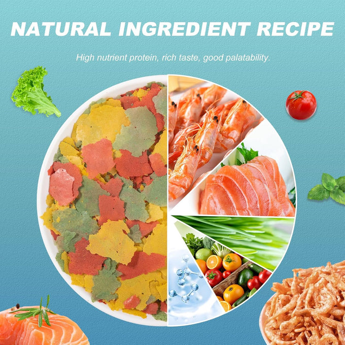 8 oz Tropical Fish Flakes - High Protein, Krill & Spirulina for Betta, Guppies, Color Enhancing Formula