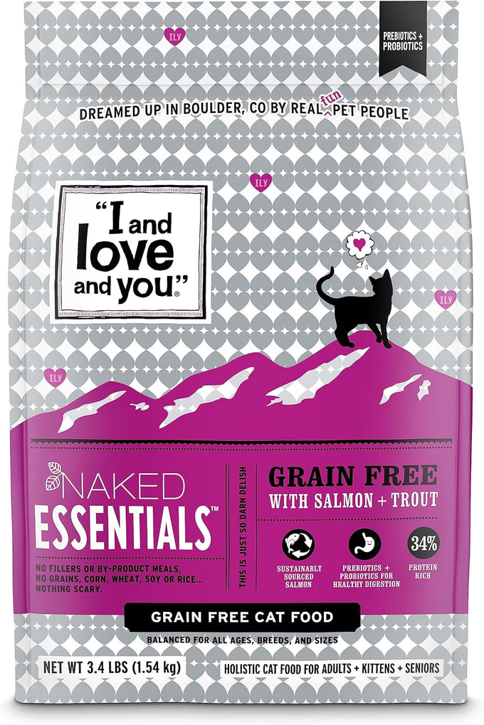 I and love and you Naked Essentials Dry Cat Food - Chicken + Duck - Grain Free, Real Meat, No Fillers, Prebiotics + Probiotics, 3.4lb Bag
