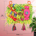 KATUMO Large-Sized Grass Mat with Colorful Parrot Foraging Shredder Hanging Toys for Conure Birds