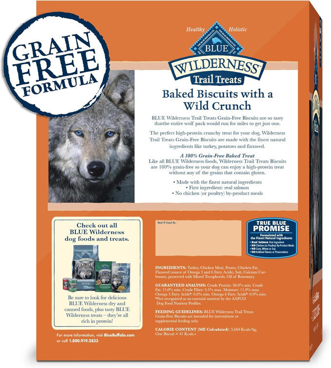 Blue Buffalo Wilderness Grain-Free High-Protein Dog Treats, Turkey Recipe, 36-oz Box